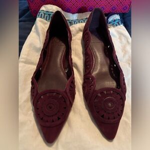 Tory Burch Leyla Flats in Port Wine size 7 Worn Once women’s shoes